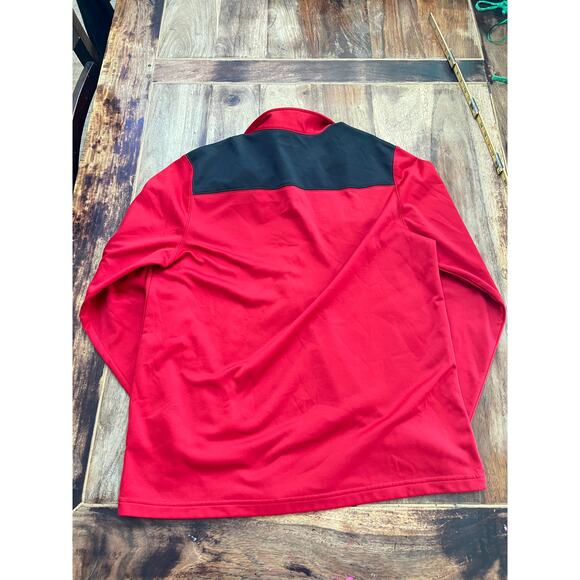 NFL Men Red San Francisco 49ers Team Apparel Quarter Zip Pullover Jacket Size L - Picture 5 of 5